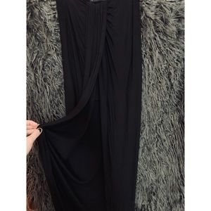 Black open-front maxi skirt